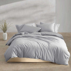 Calvin Klein - King Duvet Cover Set, Modern Cotton Washed Percale Bedding wit...