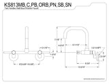 Kingston Brass KS813C Concord Kitchen Faucet, 6-11/16" in Spout Reach, Polish...