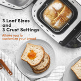 Elite Gourmet EBM8103B Programmable Bread Maker Machine 3 Loaf Sizes, 19 Menu...