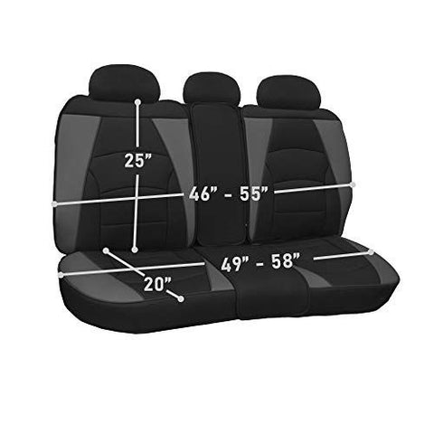 FH Group Car Seat Cover Cushion - Full Set of Covers for Cars Gray Black