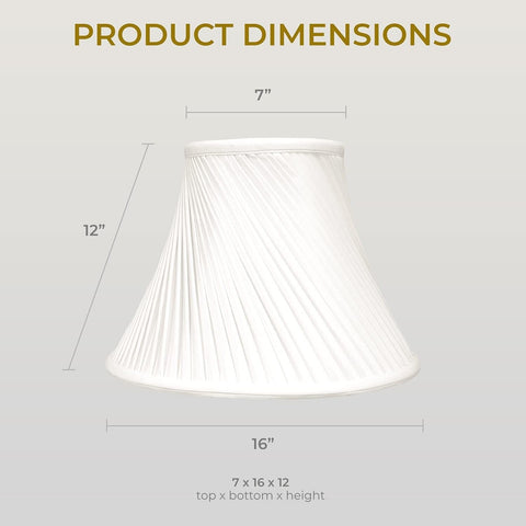 Royal Designs "Twisted Pleat Basic Lamp Shade, White, 7"" x 16"" x 12""" (BS-...