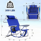 Portable Beach Chair for Adults, Outdoor Lightweight Camping Chair Lay Flat F...