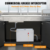 Gaomon Commercial Grease Trap, 8 lbs Stainless Steel Interceptor with Side In...