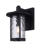 Canarm Leon Outdoor Down Light, Black Sand, Watermark Glass, Included B-LST45...
