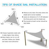 Amagenix Sun Shade Sail 20'X20'X20' Curved Edge Outdoor Shade Canopy Cream Br...