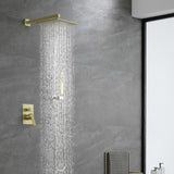 SHAMANDA Brass Rainfall Shower System, Luxuly Bathroom Shower Faucet Combo Se...