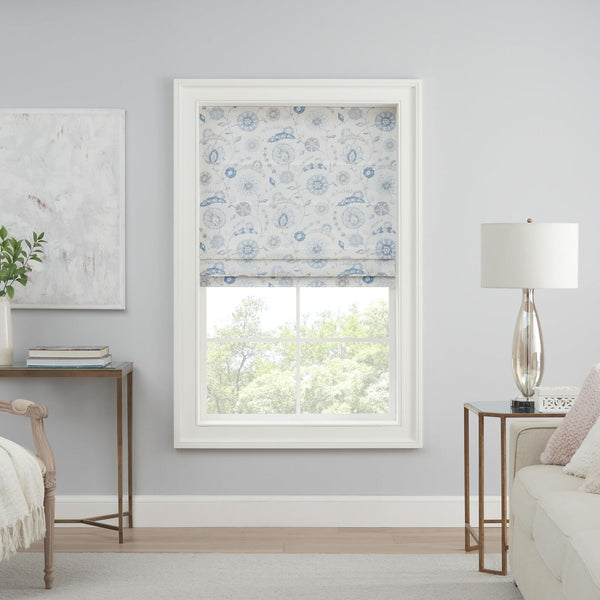 Waverly Annisa Jacobean Floral 100% Blackout Roman Shade, Cordless and Noise ...