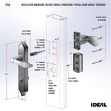 Ideal Security Door Lever with Deadbolt Lock for Out-Swinging Doors, Bright B...