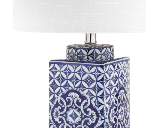 JONATHAN Y JYL3006A Choi 23" Chinoiserie LED Table Lamp Traditional Bedside D...