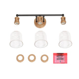 Durent Lighting Modern Bathroom Light Fixtures, 3-Light Black and Gold Bathro...