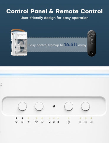 Mini Air Conditioner, 3 IN 1 Portable Desk Fan w/5400mAh Battery, 3 Speeds, R...