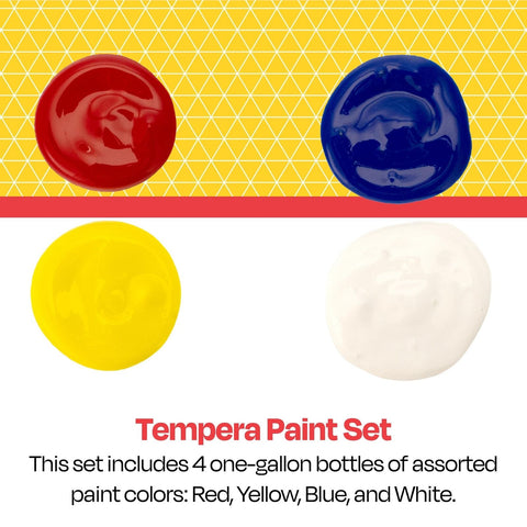 School Smart Tempera Paints for School and Arts and Crafts Use, One Gallon Ea...