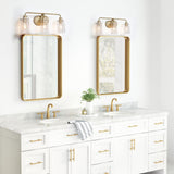 KSANA Gold Bathroom Light Fixtures, Modern Vanity Lights for Bathroom, 3-Ligh...