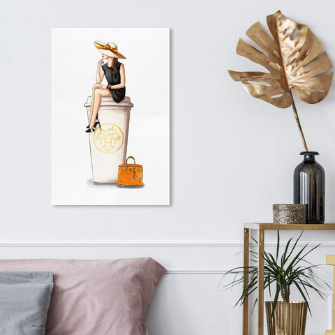 Oliver Gal 'Cafe au Lait Orange' The Fashion Wall Art Decor Collection Modern...