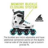 Rollerblade Lightning Women's Urban Inline Skate, White and Aqua White/Aqua 5