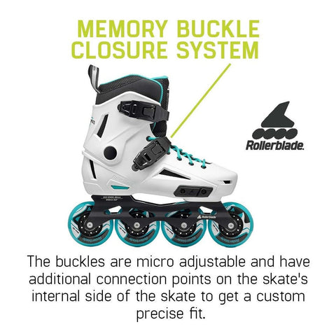 Rollerblade Lightning Women's Urban Inline Skate, White and Aqua White/Aqua 5