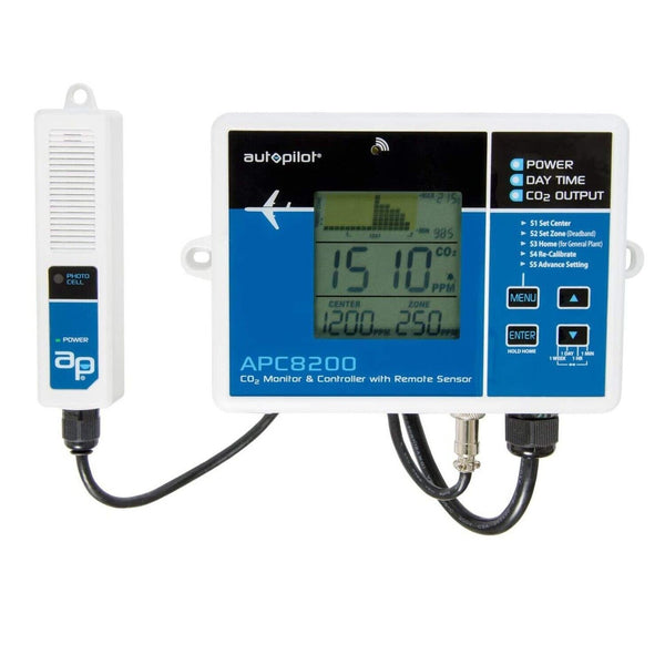 Autopilot APC8200 Hydroponics CO2 Monitor and Controller with 15-Inch Remote ...