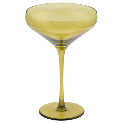 Karma Gifts, Mid Century Martini Coupe Olive, Set Of Four One Size