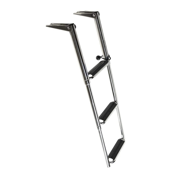 MARINE CITY Stainless Steel 3-Step Telescoping Swim Ladder with Slide Gudgeon...