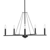 TRANS GLOBE 11645 BK I Linden Collection 30 Inch Five-Light Chandelier - in a...