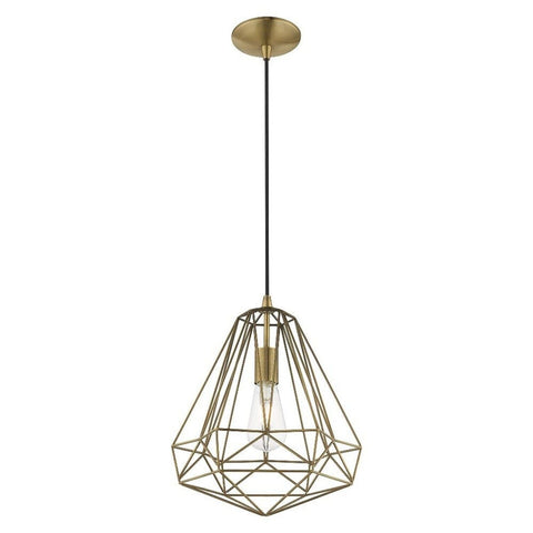 Livex Lighting 41324-91 Knox Collection 1 Light Single Pendant, Brushed Nickel