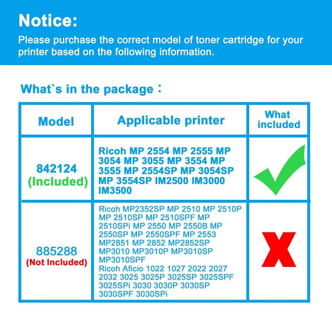 LCL Compatible Toner Cartridge Replacement for Ricoh 842124 841993 MP 2554 MP...