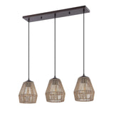 JONATHAN Y JYL1124A Ibiza Island 30" 3-Light Seagrass/Metal Bohemian Coastal ...