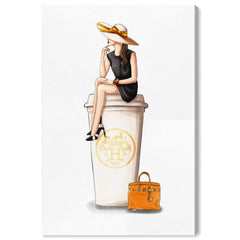 Oliver Gal 'Cafe au Lait Orange' The Fashion Wall Art Decor Collection Modern...