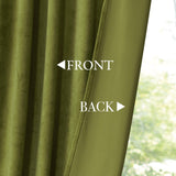 KGORGE Olive Green Velvet Curtains 96 inches 2 Panels, Velvet Blackout Curtai...