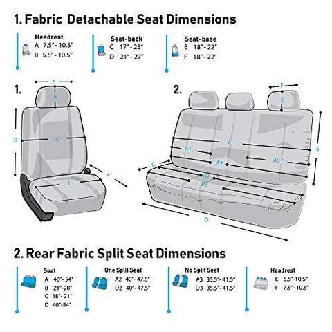 FH Group Car Seat Covers Full Set 3D Air Mesh - Universal Fit, Black