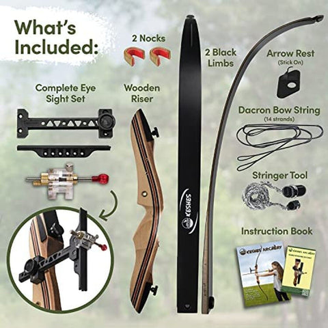 KESHES Takedown Recurve Bow and Arrow Set for Adults & Teens 62" - 15-60lb Dr...