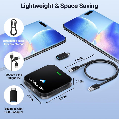 Android Auto Wireless Adapter for OEM Factory Wired Android Auto Cars, Plug &...