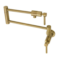 Kingston Brass KS4107DL Concord Pot Filler, Brushed Brass, 23.5 x 2.63 x 12.88