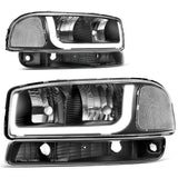 AUTOSAVER88 LED DRL Headlights Assembly Compatible with 1999-2006 GMC Sierra ...