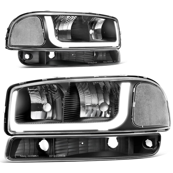 AUTOSAVER88 LED DRL Headlights Assembly Compatible with 1999-2006 GMC Sierra ...