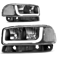 AUTOSAVER88 LED DRL Headlights Assembly Compatible with 1999-2006 GMC Sierra ...
