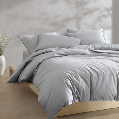 Calvin Klein - King Duvet Cover Set, Modern Cotton Washed Percale Bedding wit...