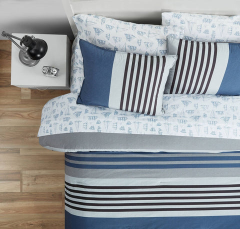 Nautica Duvet Cover Set Cotton Reversible Bedding with Matching Shams, Stylig...