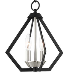 Livex Lighting 40922-04 2 Light Black W/Brushed Nickel Cluster