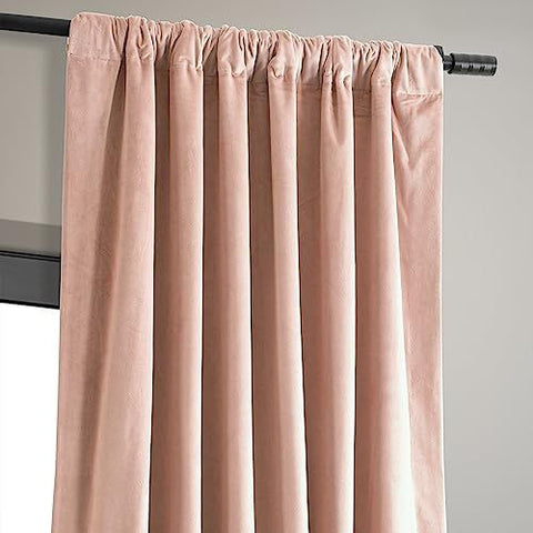 HPD Half Price Drapes Signature Blackout Velvet 50 in x 108 in, Rosey Dawn