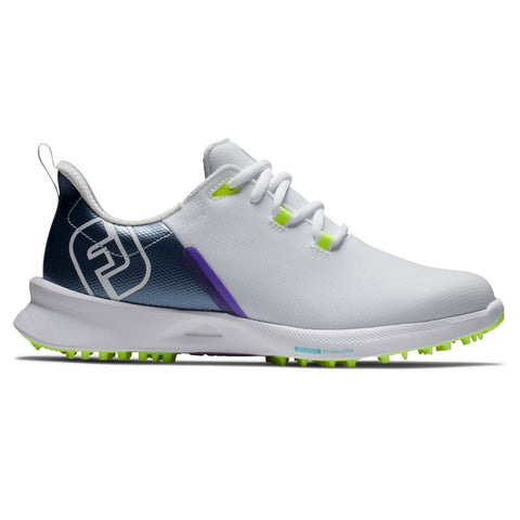 FootJoy Women's FJ Fuel Sport Golf Shoe 8.5 White/Navy/Bright Yellow