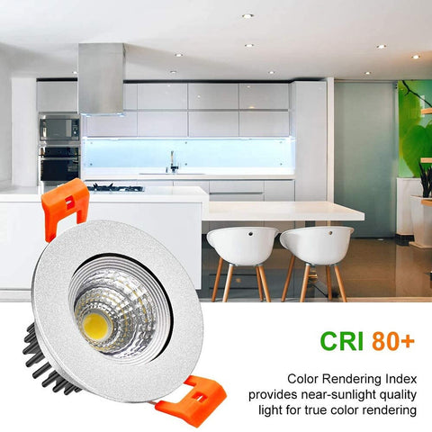 LightingWill 2inch LED Dimmable Downlight, 3W COB Recessed Ceiling Light, Day...