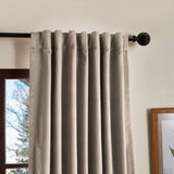 Martha Stewart Lucca Velvet Blackout Back Tab Window Curtain Panel Pair, 84",...