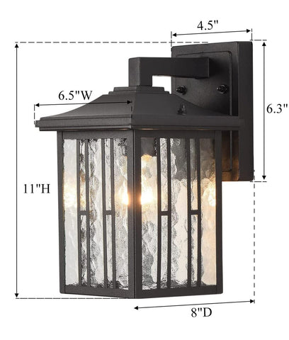 Outdoor Wall Light, Matte Black Porch Light Fixtures, Waterproof Outside Wall...