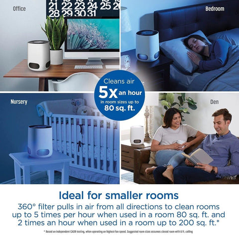 Clorox Smart Air Purifiers for Home, True HEPA Filter, Works with Alexa, Smal...