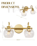 Bathroom Vanity Light Fixtures, 15 inch 2-Light Globe Bathroom Light Fixtures...