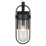 Kichler Brix 1-Light Textured Black Luxe Industrial Outdoor Wall Light with R...