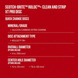 3M Scotch-Brite Clean and Strip XT Pro Disc, 4 in x 1/2 in, Roloc+, Metal, Ru...