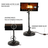 Lavish Home Banker's Lamp - Mission-Style LED Table or Desk Light with Amber ...