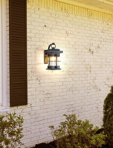 Outdoor Wall Lanterns Small IP65 Waterproof Outdoor Wall Sconce Black Metal w...